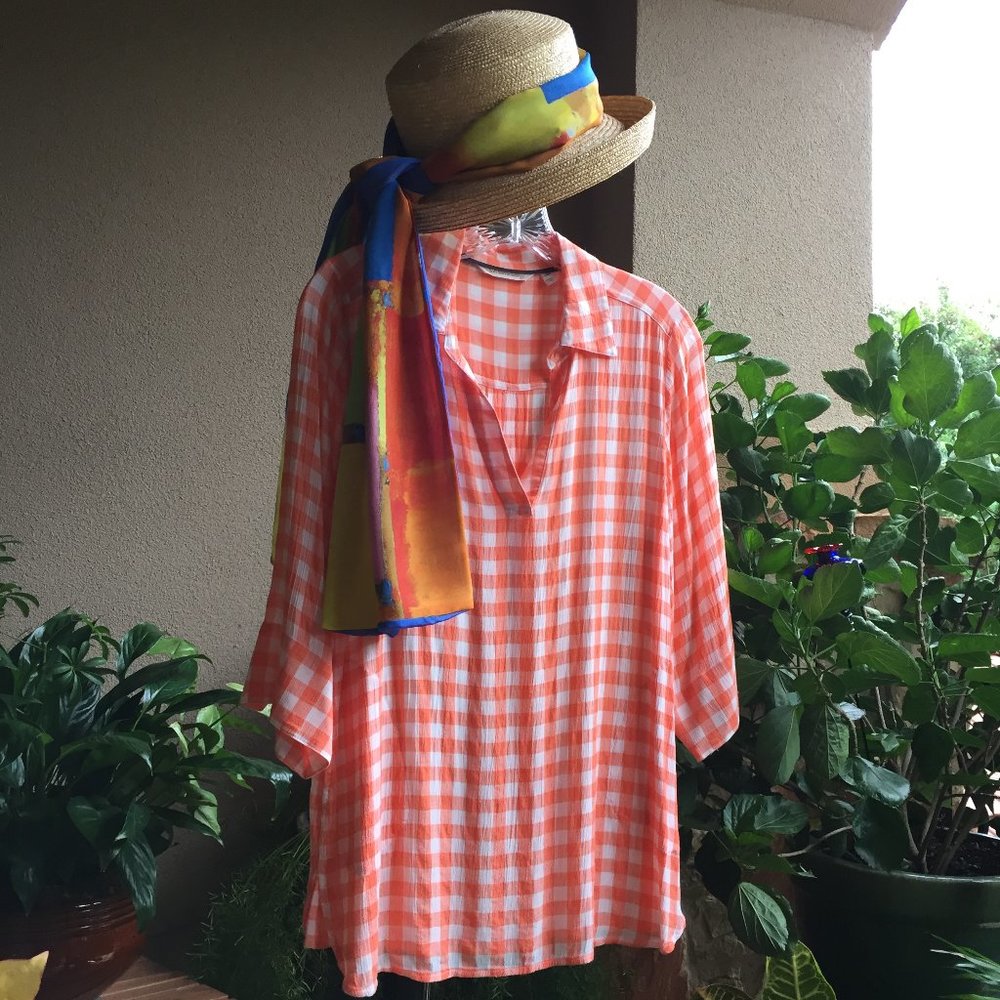 Soft Surroundings Al Fresco Tunic in Bright Melon - Picture 7 of 8